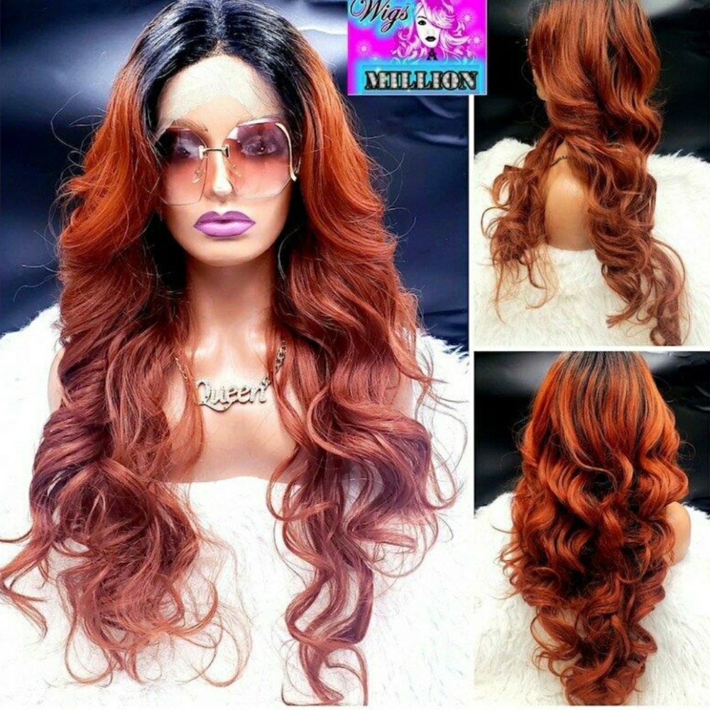 Cardi B" Natural Deep Part, Long Synthetic Wig Lace Front Wig W/Baby Hair & Natu